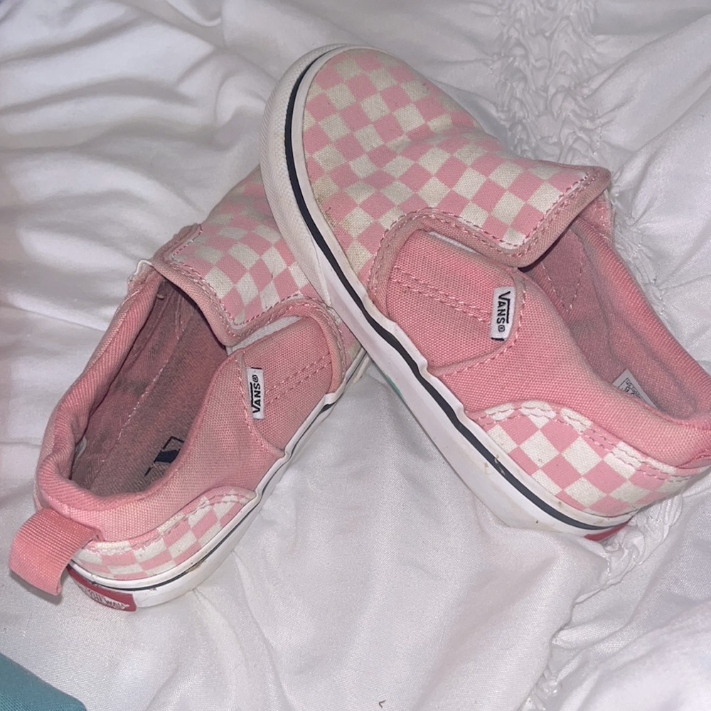 Toddler size 9 checkered vans in good condition